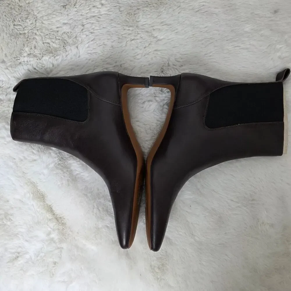 NEW Madewell The Dimes Chelsea Dark Brown Leather Ankle Booties Turkish Coffee 9